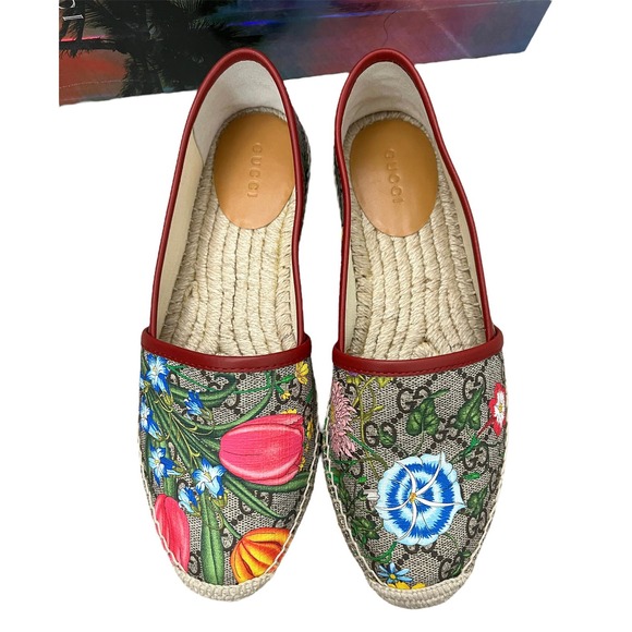 Gucci Shoes - GUCCI GG SUPREME MONOGRAM FLORA ESPADRILLES COATED CANVAS